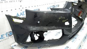 Bare front bumper for Audi A4 B9 17-19 S-Line without washers, for 4 parking sensors, without tow hook plug, graphite, broken fasteners, fake, cracks, scratches, sand