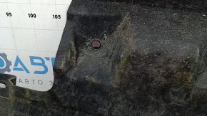 Left underbody protection for Ford Edge 15-24 is worn, dented, and the fastening is torn.