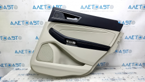 Door trim panel rear right Ford Edge 19-24 gray with black, armrest black leather, insert gray leather, with handle, dented