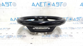 Ford Edge 15-24 black leather steering wheel, not heated, scratches, worn, torn fasteners
