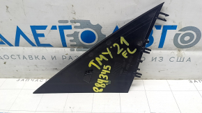 Tesla Model Y 20-25 exterior left triangle mirror cover, gloss black, broken fasteners, scratches