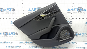 Black rear left door panel for Audi A4 B9 17-19, black leather armrest, black leather insert, Bang & Olufsen, bumpers, broken soundproofing mount