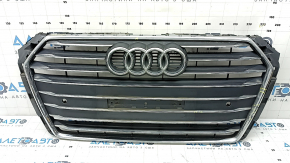 Audi A4 B9 17 radiator grille assembly with emblem, for parking sensors, light chrome, sand