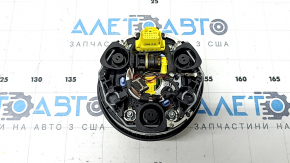 Black steering wheel airbag for the driver's side of the Audi A4 B9 17-25, with chrome accents.