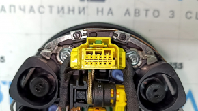 Black steering wheel airbag for the driver's side of the Audi A4 B9 17-25, with chrome accents.