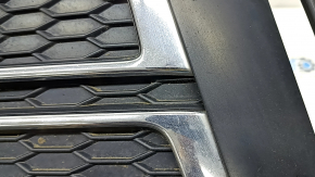 Front bumper grille left Audi A4 B9 17-17 s-line, without radar, light chrome, sand