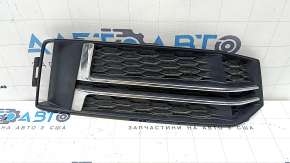 Right front bumper grille for Audi A4 B9 17-17 s-line, without radar, light chrome, sand