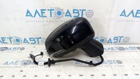 Right side mirror assembly for Volvo XC60 18-25, 15+5 pins, camera, turn signal, auto-dimming, heated, BSM, black, bumpers, sand