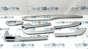 Set of interior trims for Audi A4 B9 17-19, silver aluminum, scratches