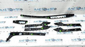 Set of interior trims for Audi A4 B9 17-19, silver aluminum, scratches