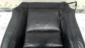 Volvo XC60 18-25 driver's seat cushion upholstery, black Nappa leather with perforation with knee support, cracked