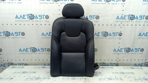Rear row of seats, upper left, Volvo XC60 18-25, black Nappa leather, with headrest, heated, perforated, scratch, needs cleaning, dent