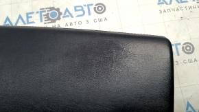 Tesla Model Y 20-25 center console armrest, black leather, gray stitching, distressed leather