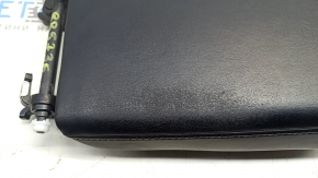 Tesla Model Y 20-25 center console armrest, black leather, gray stitching, distressed leather
