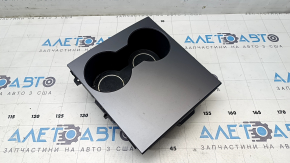 Tesla Model Y 20-25 center console cup holders, gray trim, backlit, scratches, bulging