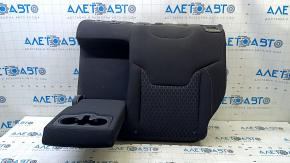 Left rear seat backrest, 2nd row, Jeep Compass 2017-2018, black fabric, with white and brown stitching, with armrest and belt, needs cleaning, wrinkled