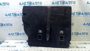 Left rear seat backrest, 2nd row, Jeep Compass 2017-2018, black fabric, with white and brown stitching, with armrest and belt, needs cleaning, wrinkled