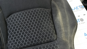 Rear seat cushion, 2nd row, Jeep Compass 17-18, black cloth, with white and brown stitching, for cleaning