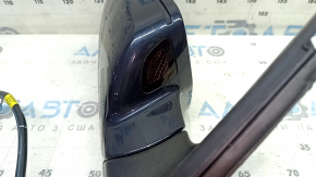 Right side mirror assembly for Audi A4 B8 08-16, 12+2 pins, memory, turn signal, auto-dimming, BSM, blue, scratches, glued