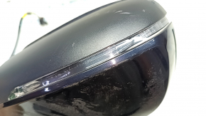 Right side mirror assembly for Audi A4 B8 08-16, 12+2 pins, memory, turn signal, auto-dimming, BSM, blue, scratches, glued