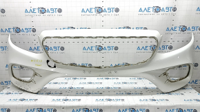 Bare front bumper for Mercedes W213 E 17-20 with parking sensors, AMG pack, white, scratches, pressed, non-standard holes