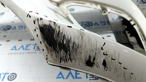 Bare front bumper for Mercedes W213 E 17-20 with parking sensors, AMG pack, white, scratches, pressed, non-standard holes