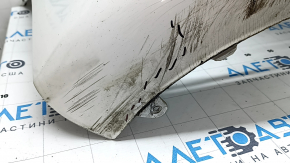 Bare front bumper for Mercedes W213 E 17-20 with parking sensors, AMG pack, white, scratches, pressed, non-standard holes