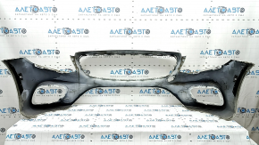 Bare front bumper for Mercedes W213 E 17-20 with parking sensors, AMG pack, white, scratches, pressed, non-standard holes