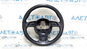 Bare steering wheel Audi A4 B8 13-16, 3 spokes, black leather, no buttons, no trim, scratches