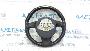 Bare steering wheel Audi A4 B8 13-16, 3 spokes, black leather, no buttons, no trim, scratches