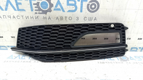 Left front bumper grille for Audi A4 B8 13-16, S line, structure, glossy black with chrome, under fog lights
