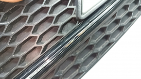 Left front bumper grille for Audi A4 B8 13-16, S line, structure, glossy black with chrome, under fog lights