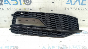 Right front bumper grille for Audi A4 B8 13-16, S line, structure, glossy black with chrome, under fog lights