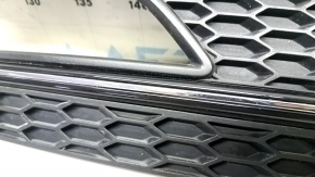 Right front bumper grille for Audi A4 B8 13-16, S line, structure, glossy black with chrome, under fog lights