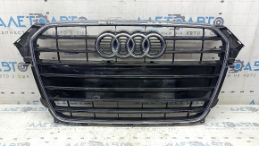 Radiator grille assembly for Audi A4 B8 13-16, gloss, S line, quattro, with emblems, sand, non-factory holes