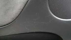 Door trim, rear left, Tesla Model Y 20-25, black leather, type 1, with backlighting, matte trim, with speaker, with suede insert, with power window control, with door opening button, scratches