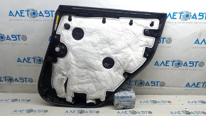 Door trim, rear left, Tesla Model Y 20-25, black leather, type 1, with backlighting, matte trim, with speaker, with suede insert, with power window control, with door opening button, scratches