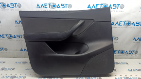 Tesla Model Y 20-25 front left door panel, black leather, with backlighting, matte trim, suede insert, with power window controls, with door opening button, worn leather, scratches