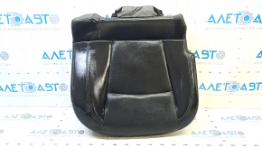 Right rear seat cushion for Chevrolet Volt 11-15, black leather with white stitching, foam break, needs cleaning