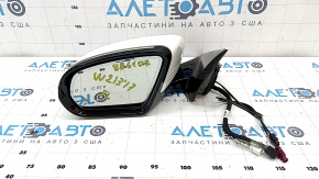 Left side mirror assembly for Mercedes W213 E 17-23, 10+8+2+2 pins, turn signal, heated, backlit, auto-dimming, BSM, white