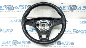 Mercedes W213 E 300/400/43 17-18 bare steering wheel with paddle shifters, non-heated, black leather, scratches, dented, needs cleaning