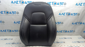 Upper passenger seat trim for Tesla Model Y 20-25, black leather, heated, stitching peeling