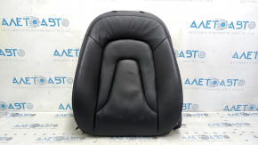 Audi A4 B8 13-16 passenger seat back upholstery, black leather, heated, bumpers