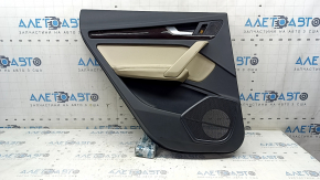 Door trim panel, rear left, Audi Q5 80A 18-20, dark gray, with wood insert, beige armrest with insert, scratches, dry-cleanable, scuffs
