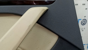 Door trim panel, rear left, Audi Q5 80A 18-20, dark gray, with wood insert, beige armrest with insert, scratches, dry-cleanable, scuffs