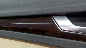Door trim panel, rear left, Audi Q5 80A 18-20, dark gray, with wood insert, beige armrest with insert, scratches, dry-cleanable, scuffs
