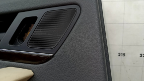 Door trim panel, rear left, Audi Q5 80A 18-20, dark gray, with wood insert, beige armrest with insert, scratches, dry-cleanable, scuffs