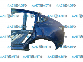 Tesla Model Y 20-25 blue PPSB rear left quarter wing, cast side member, on the body, creases, bumps