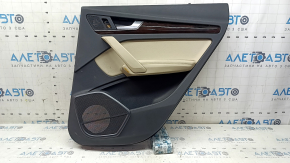 Door trim panel, rear right, Audi Q5 80A 18-20, dark gray, with wood insert, beige armrest with insert, with handle, scratches, ready for dry cleaning