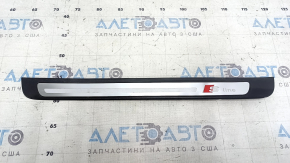Outer front left door sill plate for Audi A4 B8 08-16 sedan, chrome S line, scratches, broken fastener